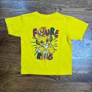 Disney The Lion King Simba Future King Lion Graphic Yellow Kids T-Shirt XS 4